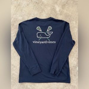 Vineyard Vines Navy Kids Sz Large Long Sleeve Lacrosse T-shirt EUC